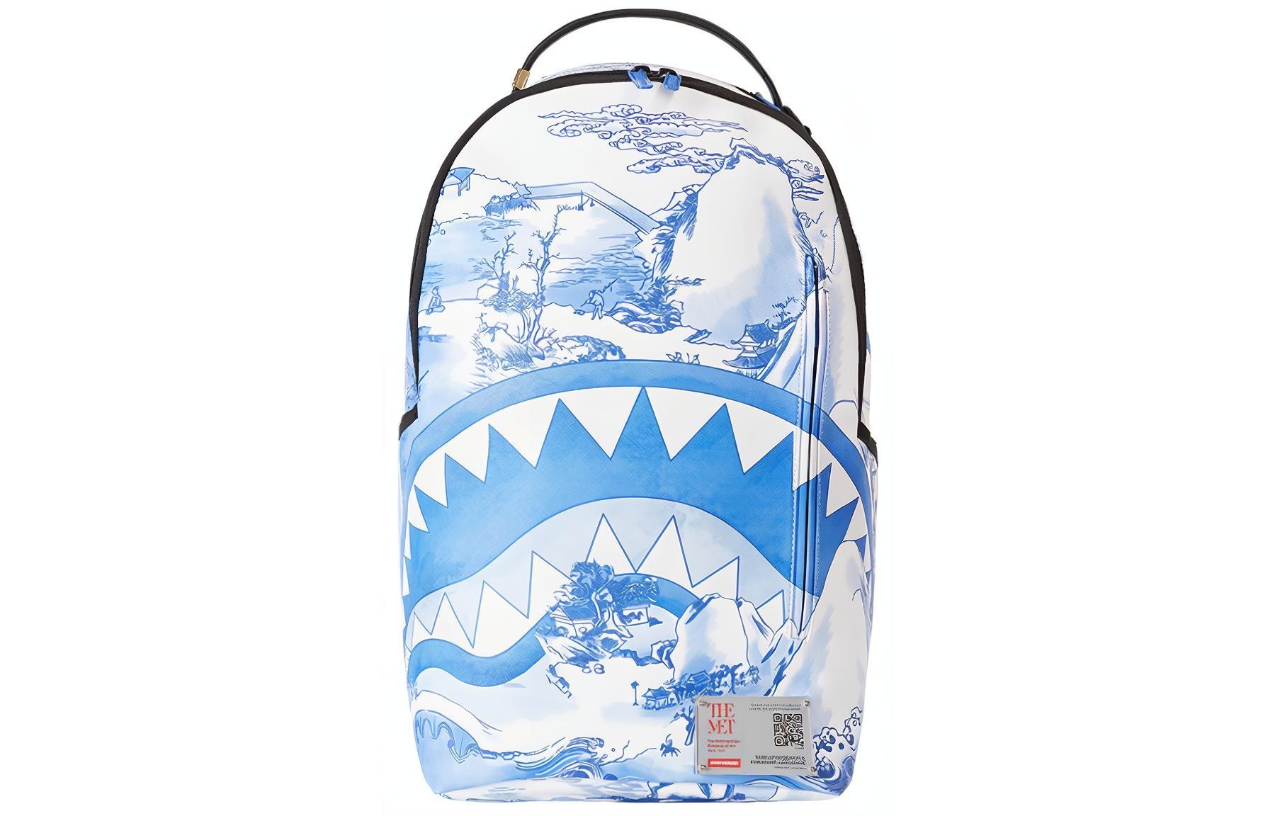 Сумки SPRAYGROUND x MET Museum Shark Logo Blue White Backpack