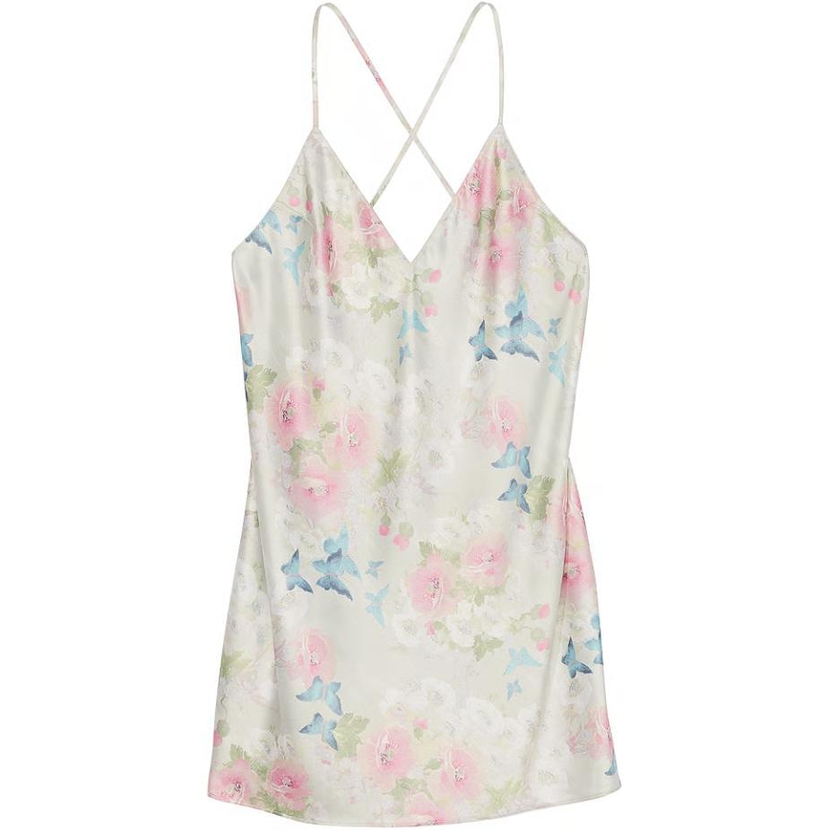 Victoria'S Secret Satin Open-Back Slip DELICATE GARDEN V