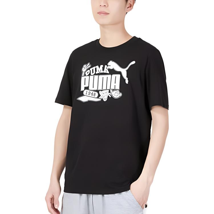 Puma Logo Crewneck T-Shirt Black — фото 4