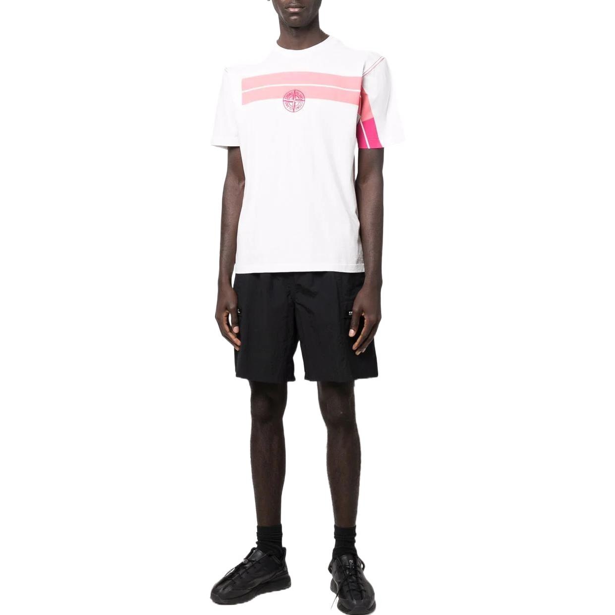 Stone Island SS22 Striped Logo T-Shirt White — фото 1