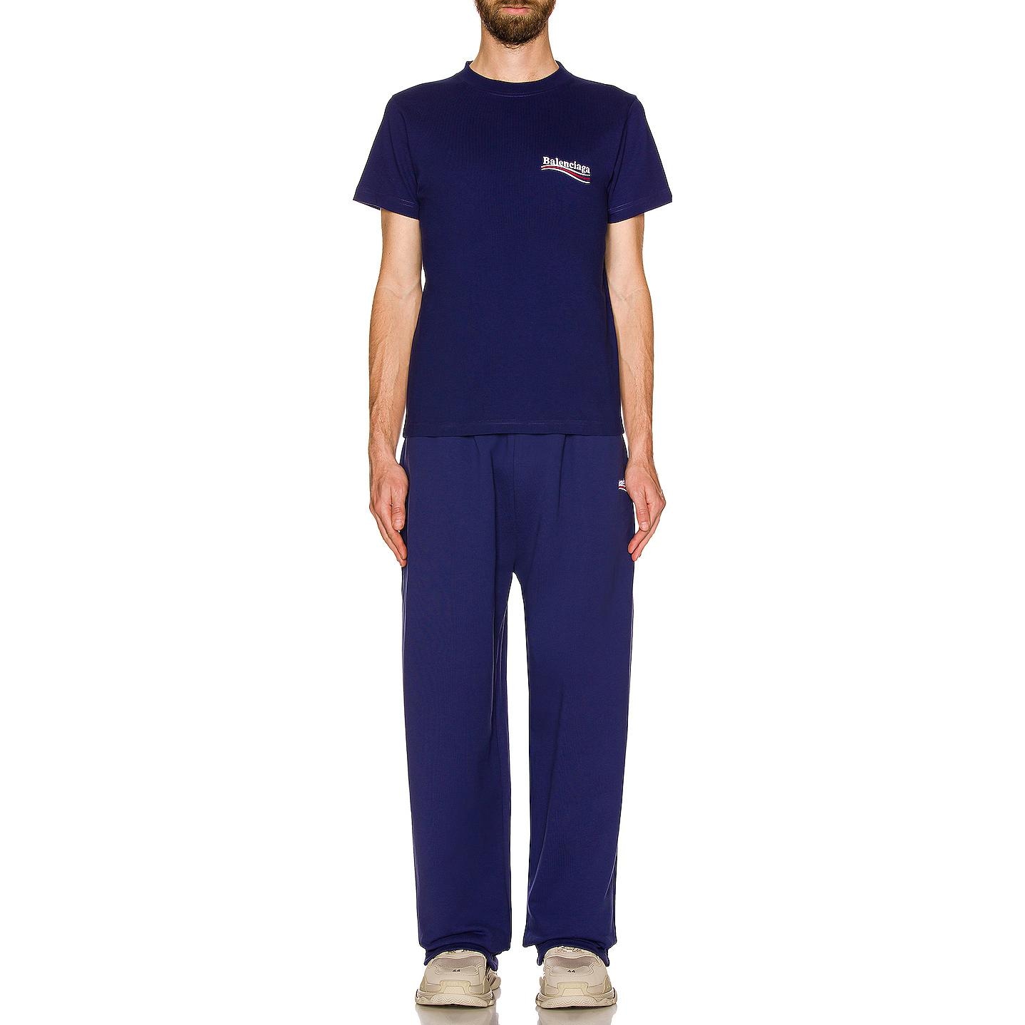 Balenciaga SS22 Logo Crewneck T-Shirt Blue — фото 2