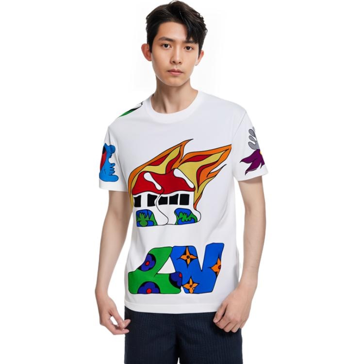 Louis Vuitton SS21 Cartoon Logo T-Shirt White — фото 7