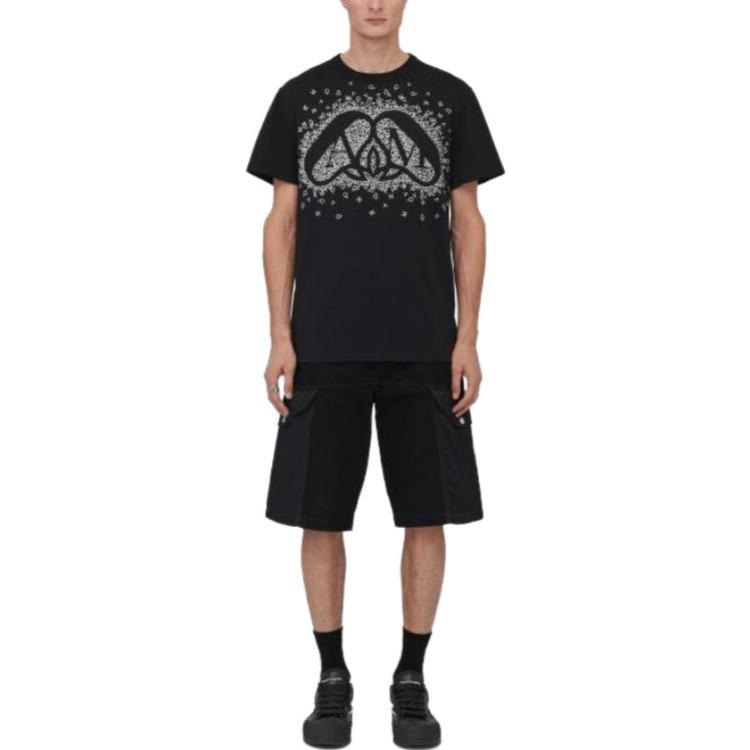 Alexander McQueen Printed Crewneck T-Shirt Black — фото 2