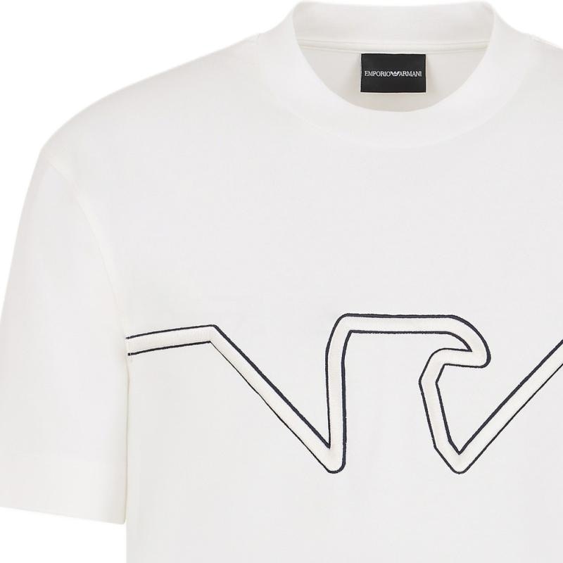 Emporio Armani Eagle Logo Crewneck T-Shirt White — фото 4