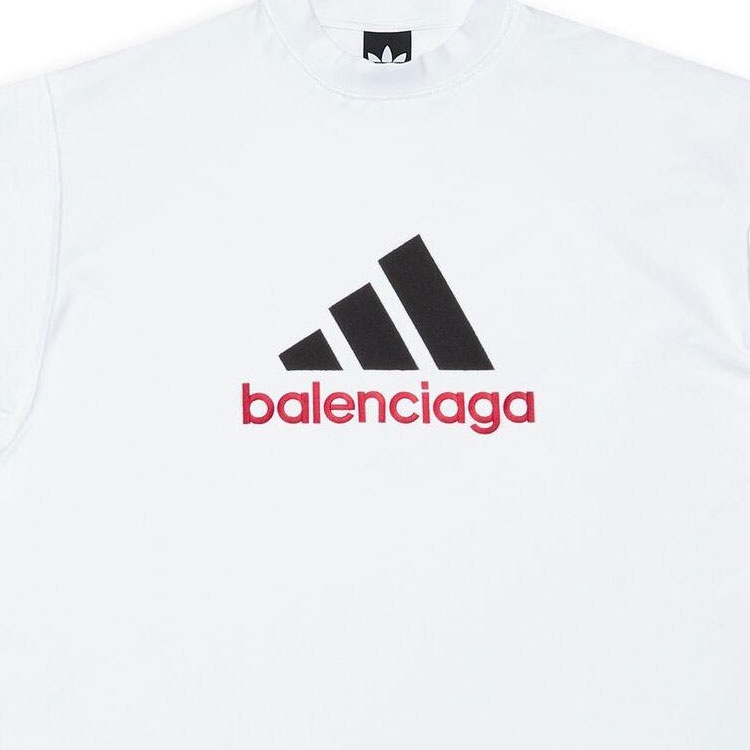 adidas originals Balenciaga x Adidas Logo T-Shirt White — фото 8