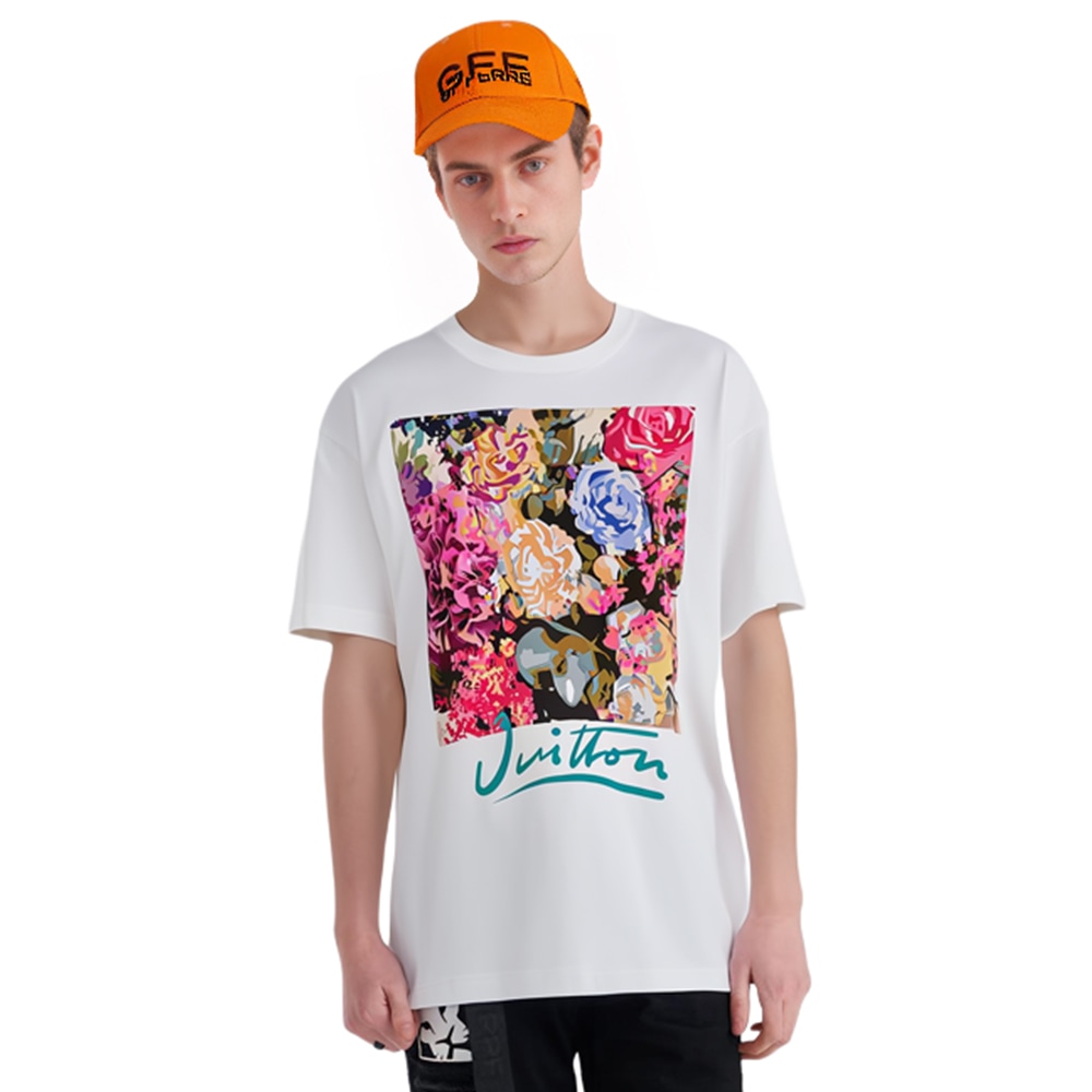 Louis Vuitton FW22 Floral Lettering Tee White — фото 5