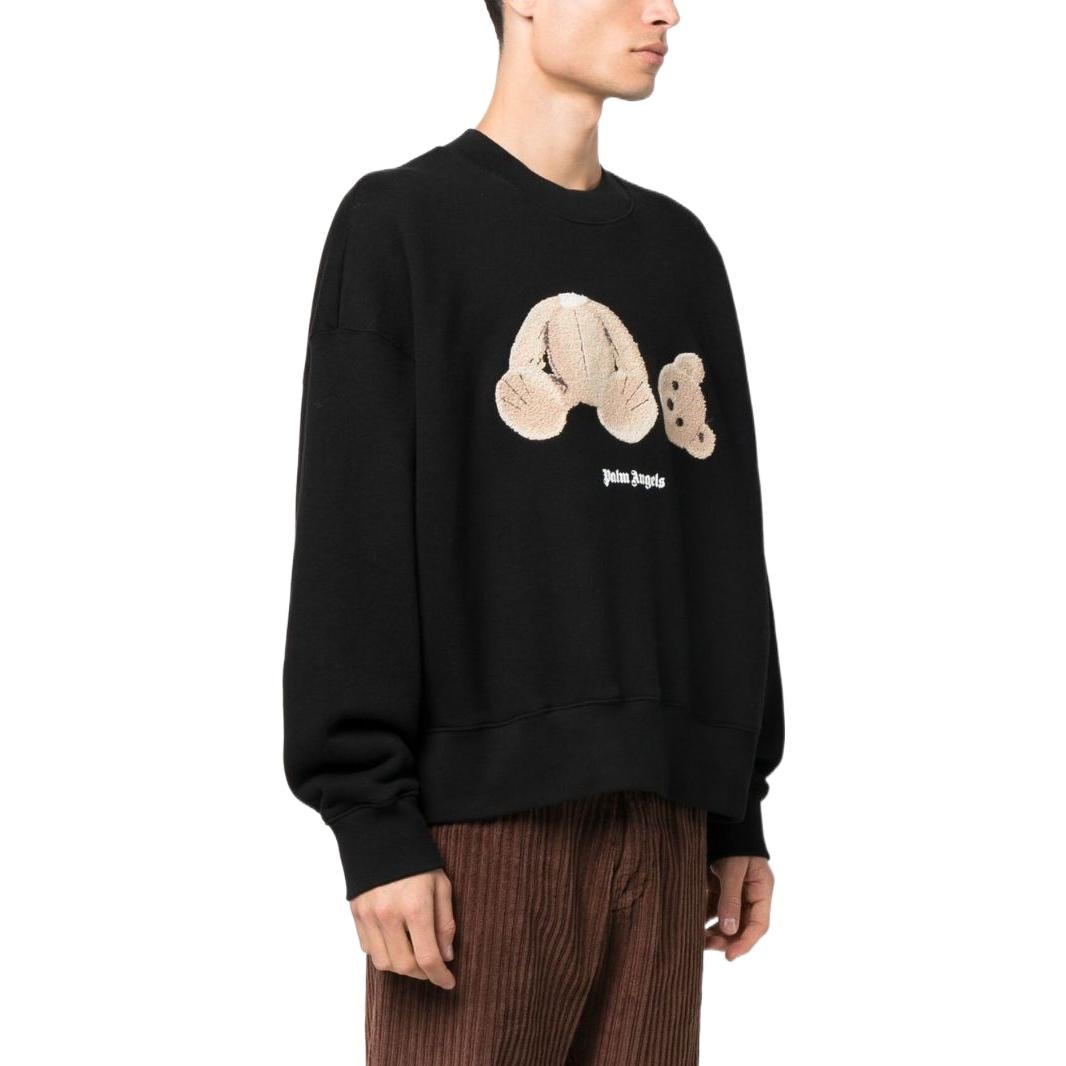 Palm Angels FW22 Bear Print Crewneck Sweatshirt Black — фото 3