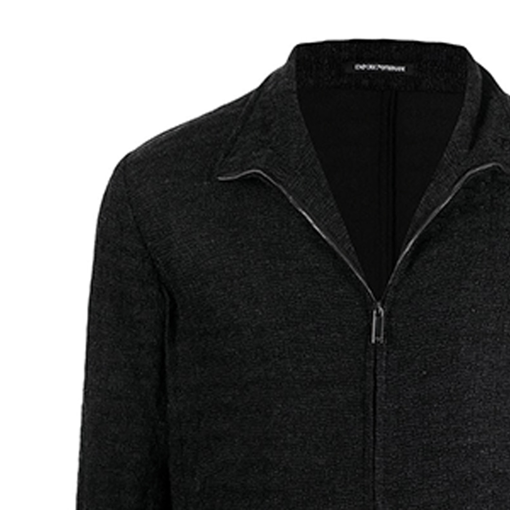 Emporio Armani FW21 Houndstooth Bomber Jacket Black — фото 5