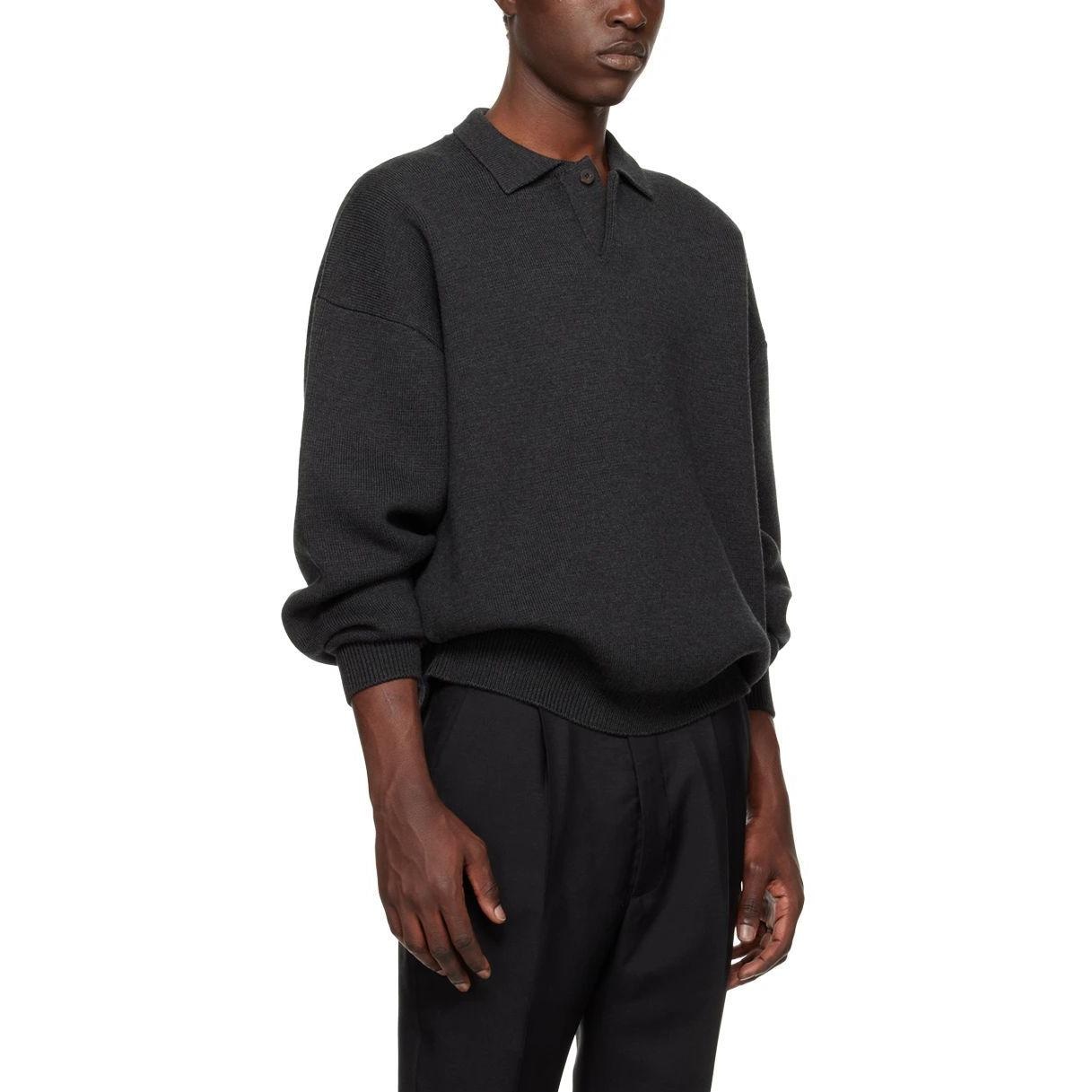 Fear Of God SS23 Eternal Knit virgin wool Polo Black heathe Polo — фото 3
