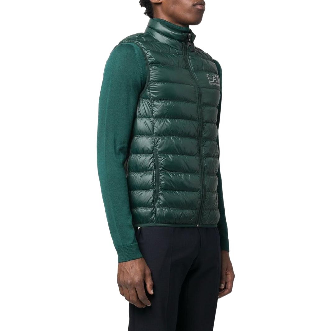 Emporio Armani FW22 Logo Zip-Up Vest Forest Green — фото 3