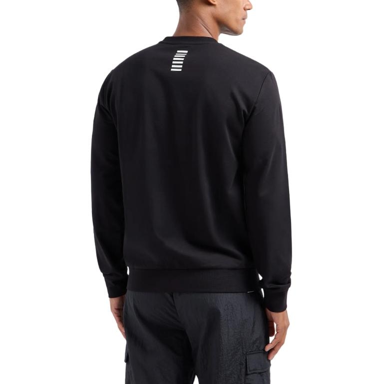 Emporio Armani EA7 SS24 Logo Crewneck Sweatshirt Black — фото 2