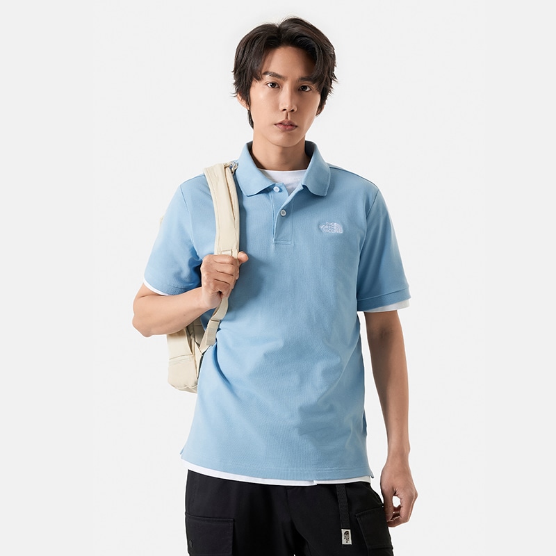 The North Face Polo Shirt Light Blue — фото 4