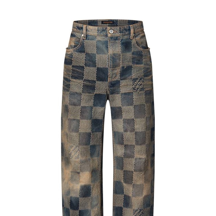 Louis Vuitton FW24 Logo Jacquard Straight Jeans — фото 7