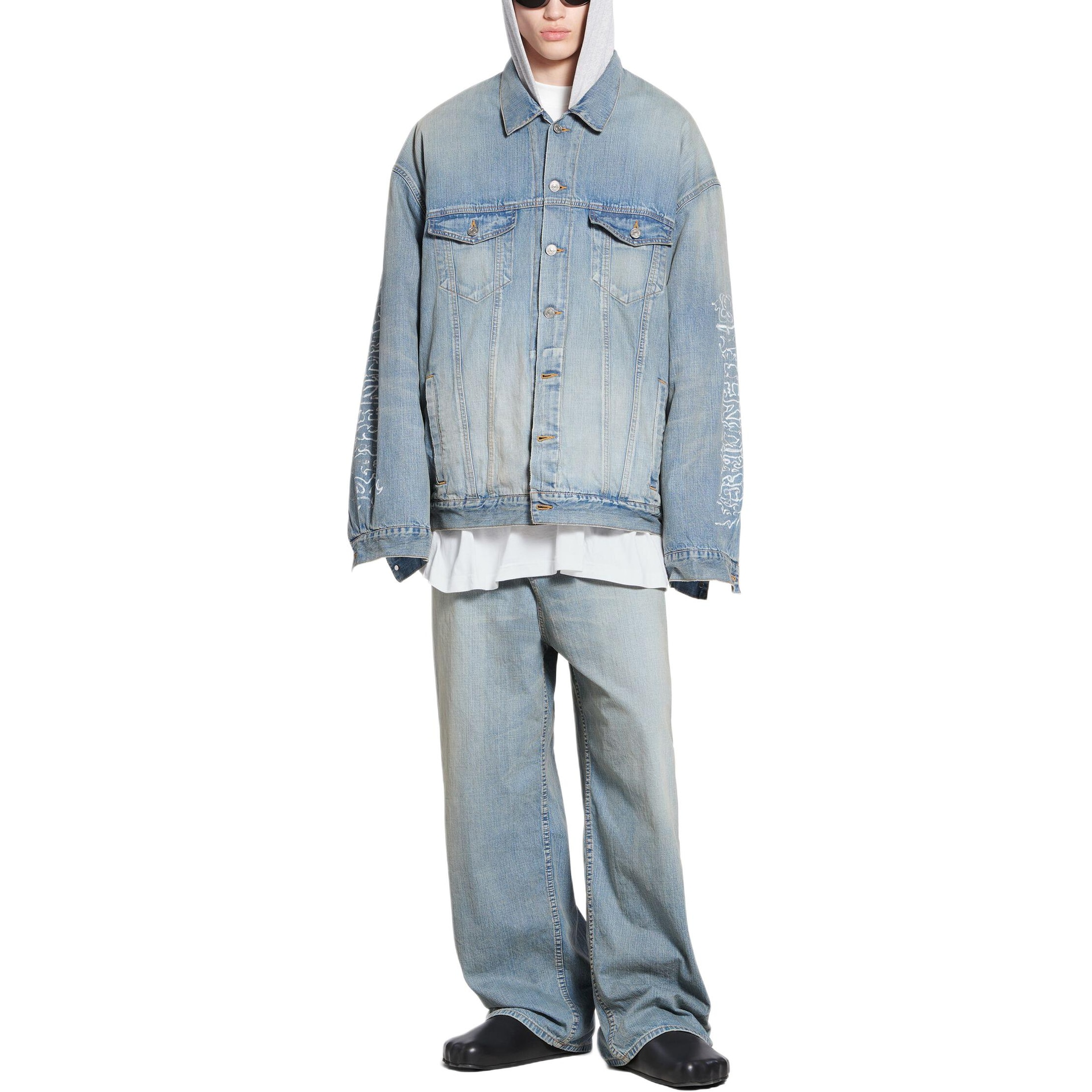 Balenciaga SS24 Letter Print Denim Hoodie — фото 2