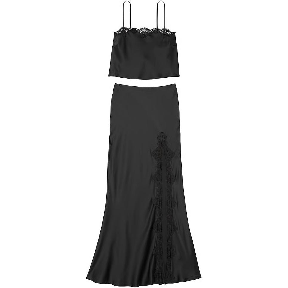 Victoria'S Secret Satin Lace-Trim Set