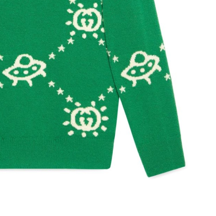 Gucci FW23 Logo Knit Sweater Green — фото 8