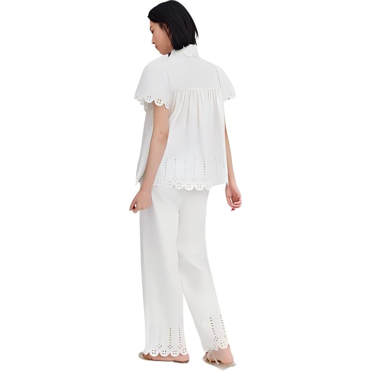 Victoria'S Secret x Susan Fang SS24 Hollow Print Lounge Pants Set Cream — фото 2