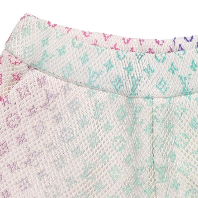 Louis Vuitton SS22 Gradient Logo Shorts White — фото 3