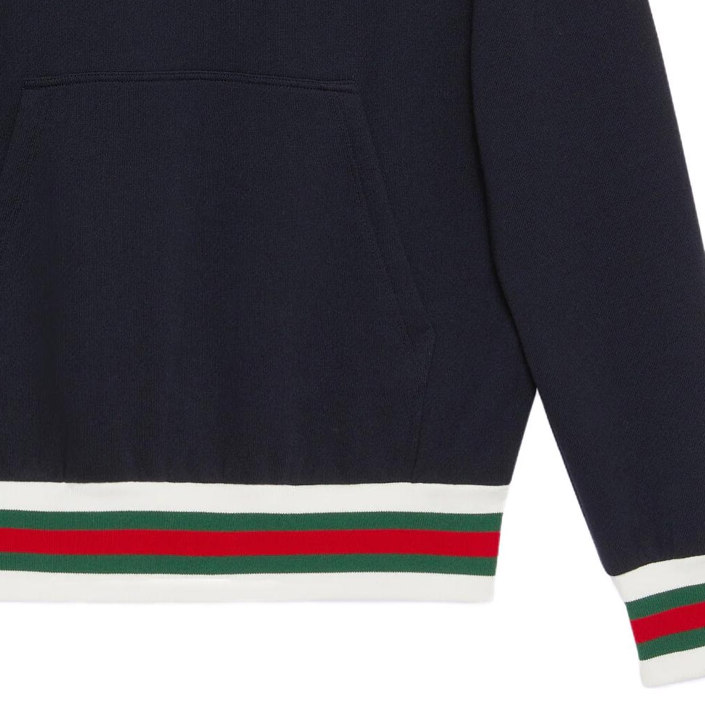 Gucci SS23 Striped Logo Hoodie Navy — фото 11