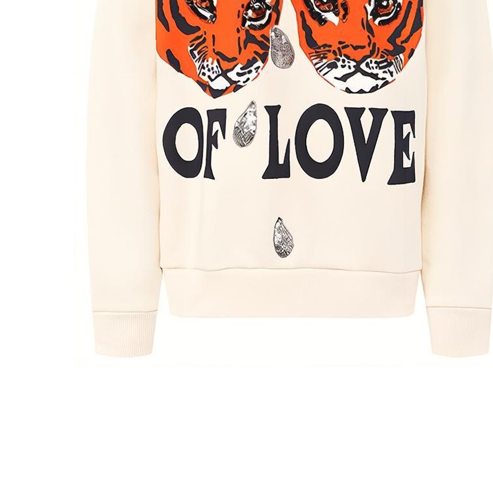 Gucci Tiger Head Print Sweatshirt White — фото 5