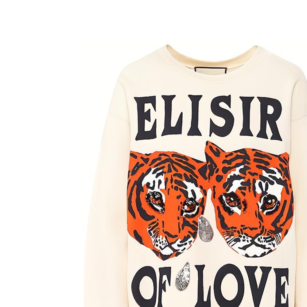 Gucci Tiger Head Print Sweatshirt White — фото 4