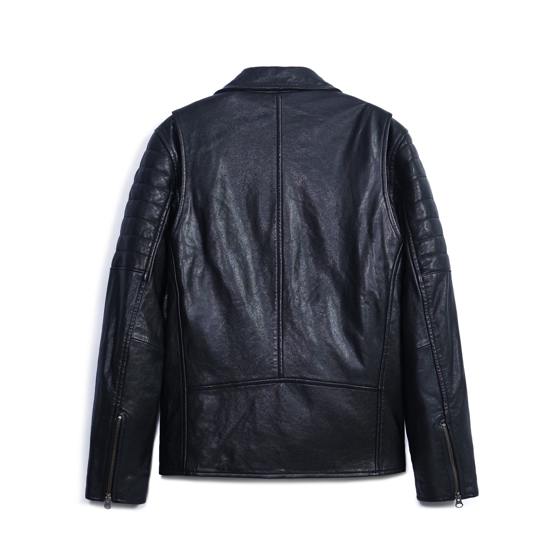 Mcs Slim Fit Biker Leather Jacket Black — фото 1