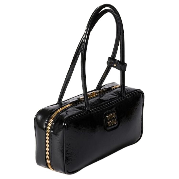 Miu Miu Leather Shoulder Bag Black — фото 1