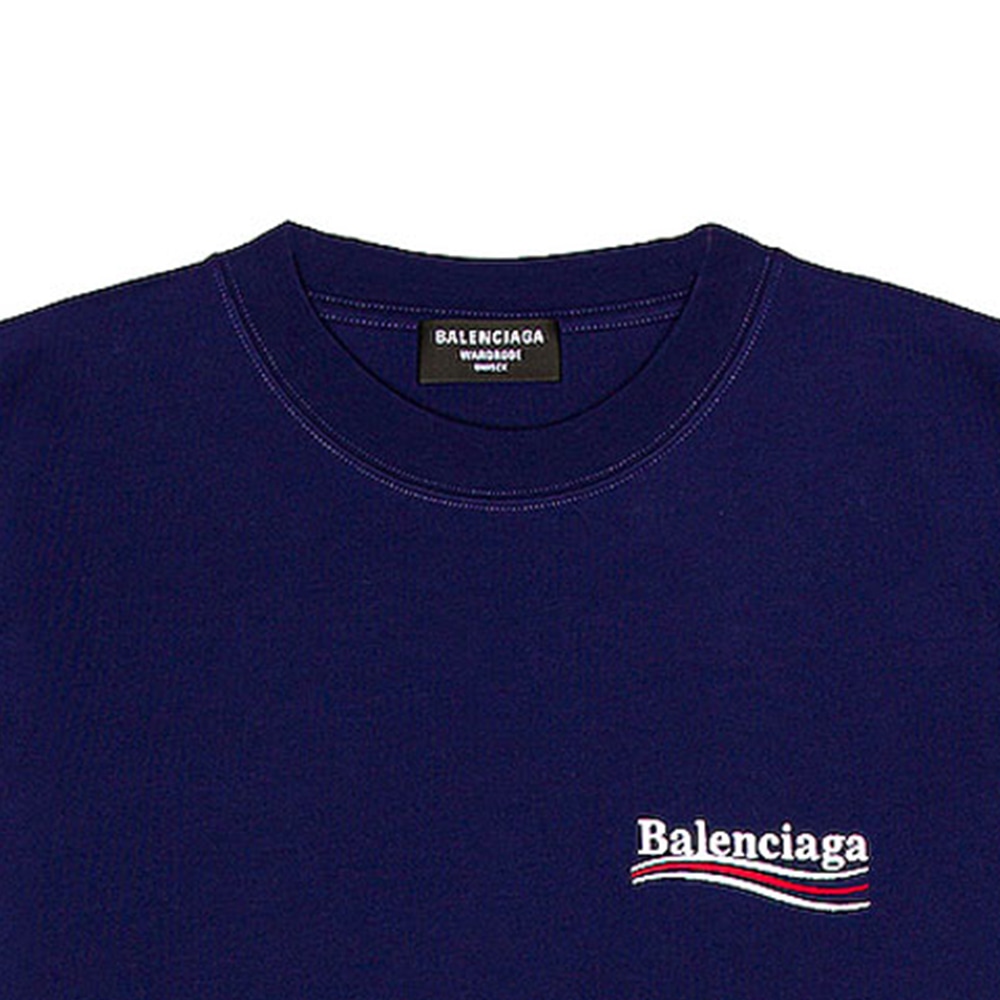 Balenciaga SS22 Logo Crewneck T-Shirt Blue — фото 7