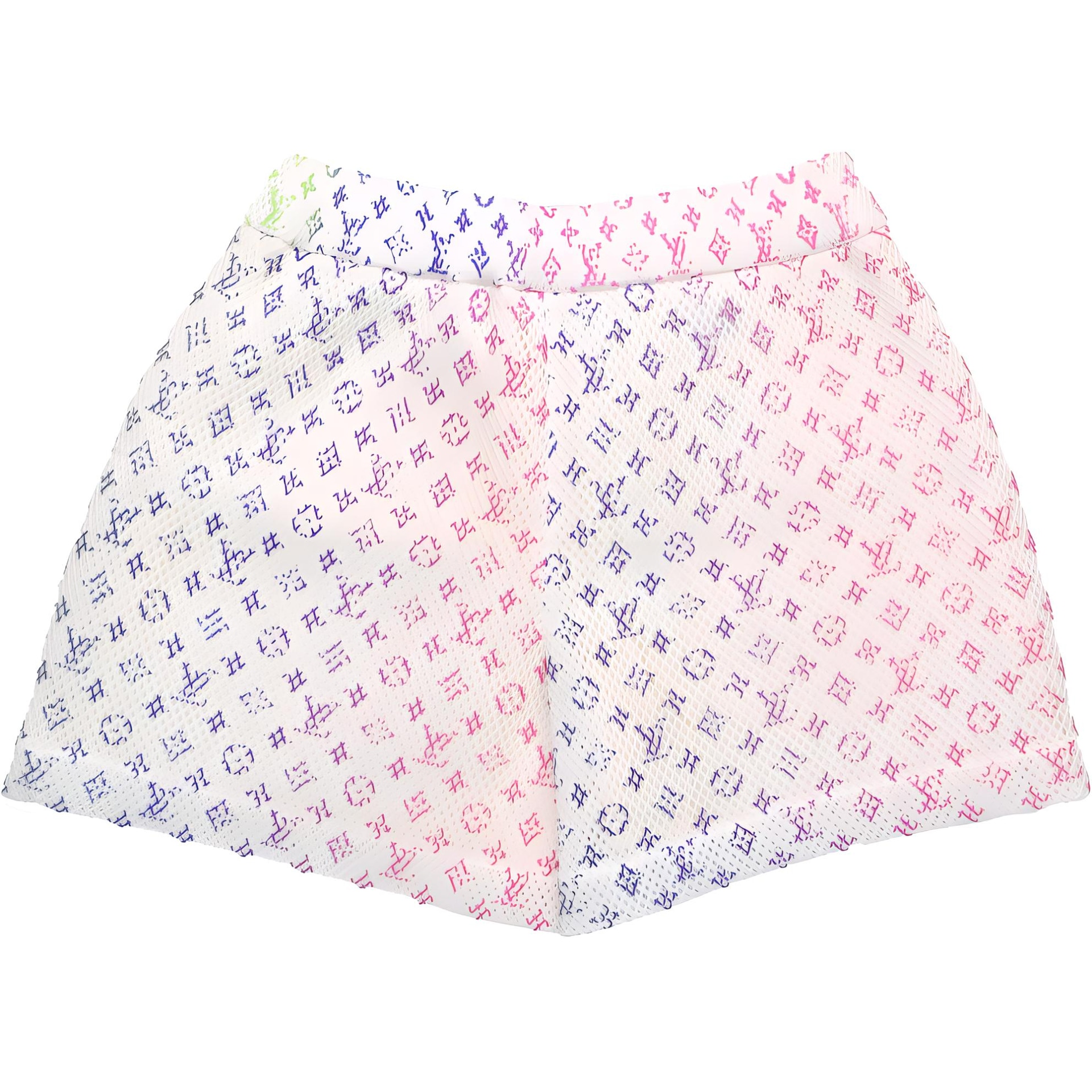 Louis Vuitton SS22 Gradient Logo Shorts White — фото 1