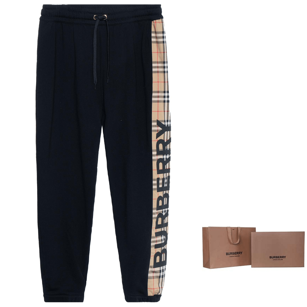 Burberry Check Jogger Pants Black — фото 8