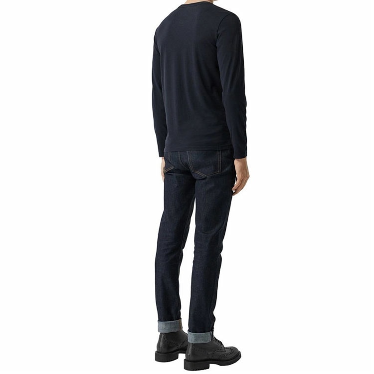 Burberry Logo Crewneck Long Sleeve Tee Navy — фото 2
