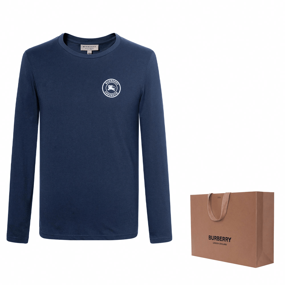 Burberry Logo Crewneck Long Sleeve Tee Navy — фото 6