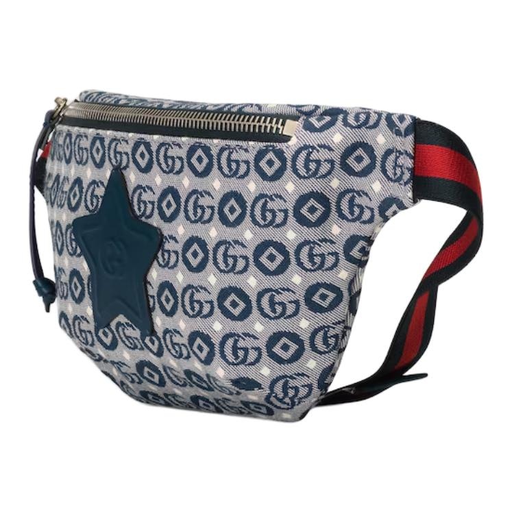 Gucci GG Star Logo Belt Bag Blue Kids — фото 1