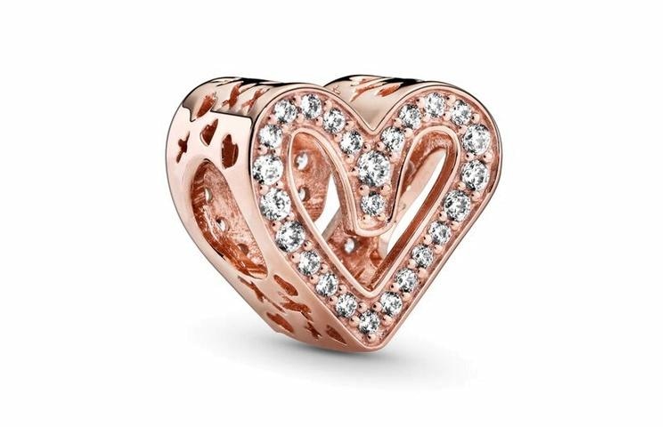 Pandora/潘多拉 Pandora Sparkling Hand-Painted Heart Charm