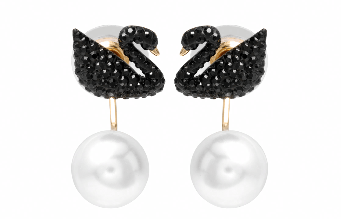 Swarovski Black Swan Earrings