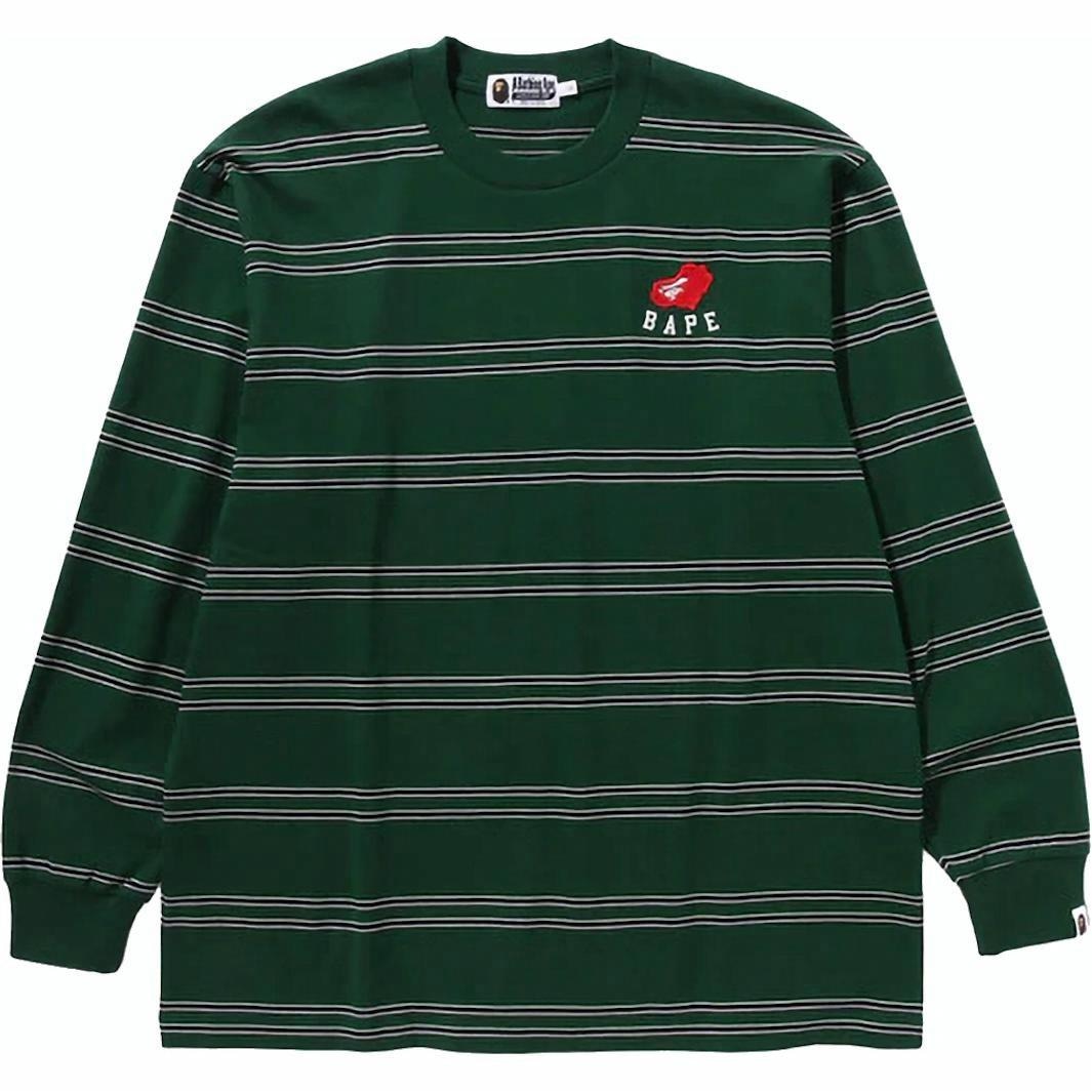 A BATHING APE Logo Stripe Long Sleeve T-Shirt — фото 2