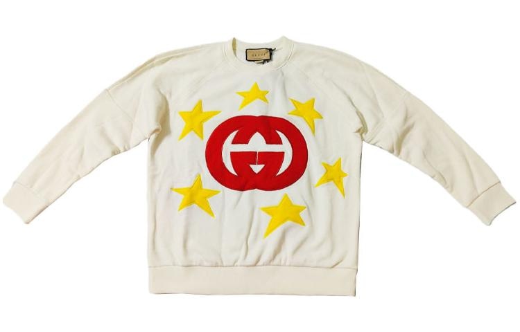 Gucci Classic Double G Star Print Sweatshirt Off-White — фото 7