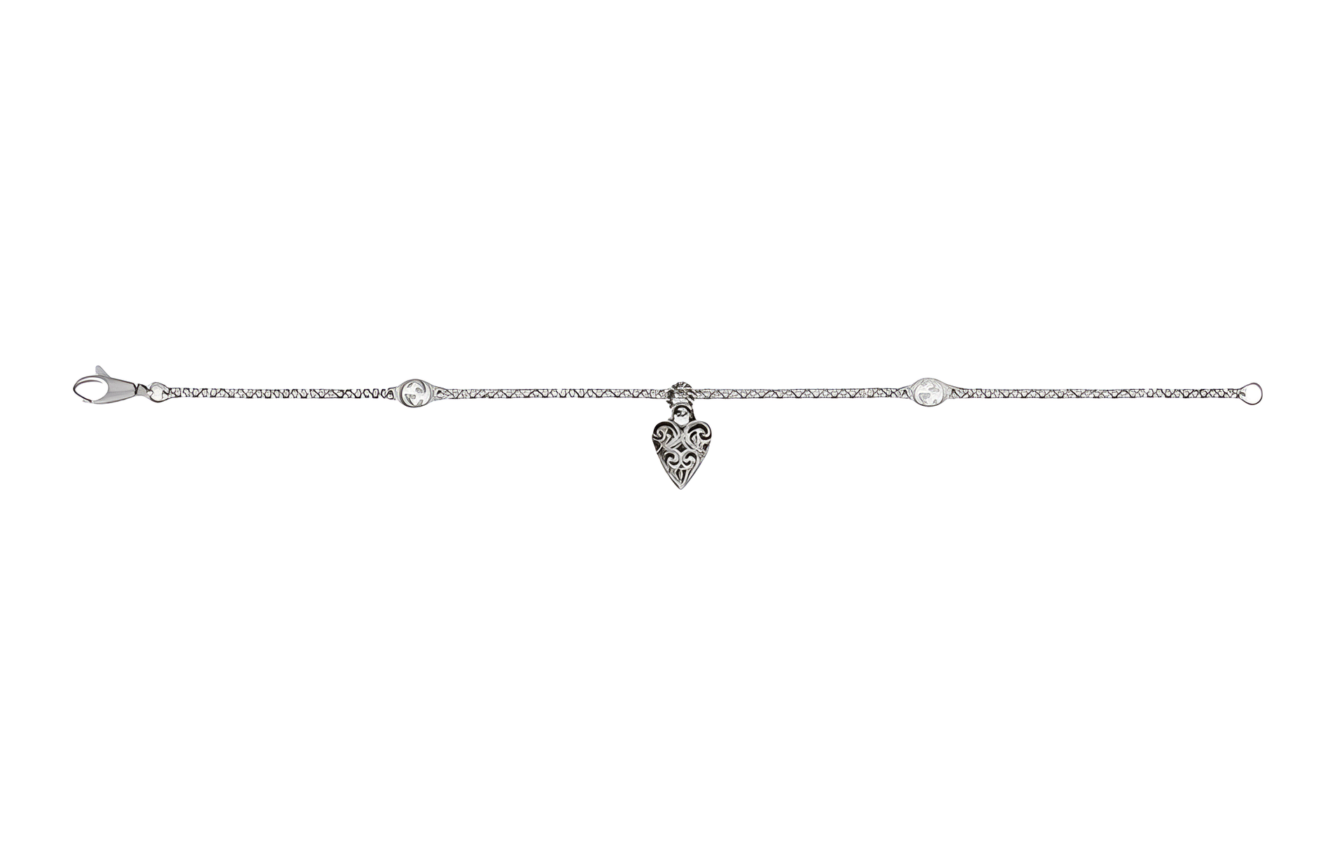 Gucci Heart Pendant 925 Silver Bracelet — фото 2