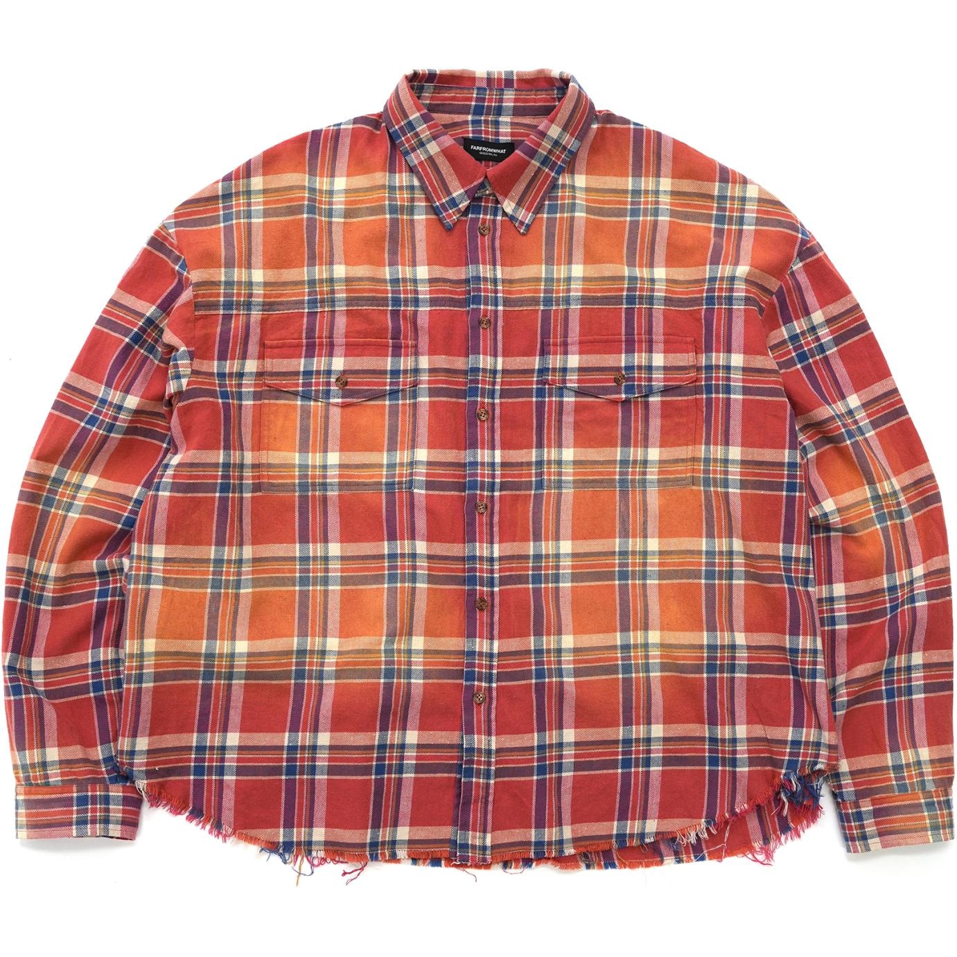 Рубашка Farfromwhat FW24 Flannel Shirt Orange Red