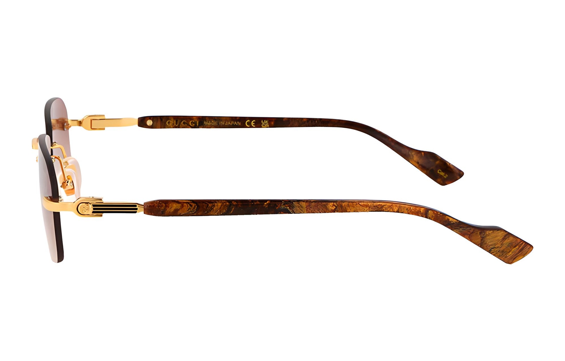 Gucci Rectangular Sunglasses Brown — фото 3