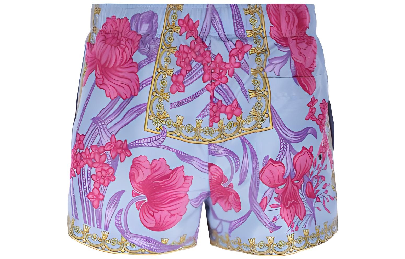 Versace SS22 Floral Swim Shorts Pink — фото 1
