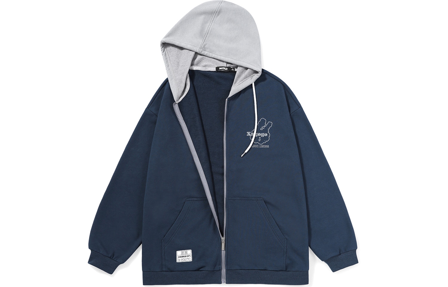 Xxgogo Colorblock Letter Print Hoodie Jacket — фото 2