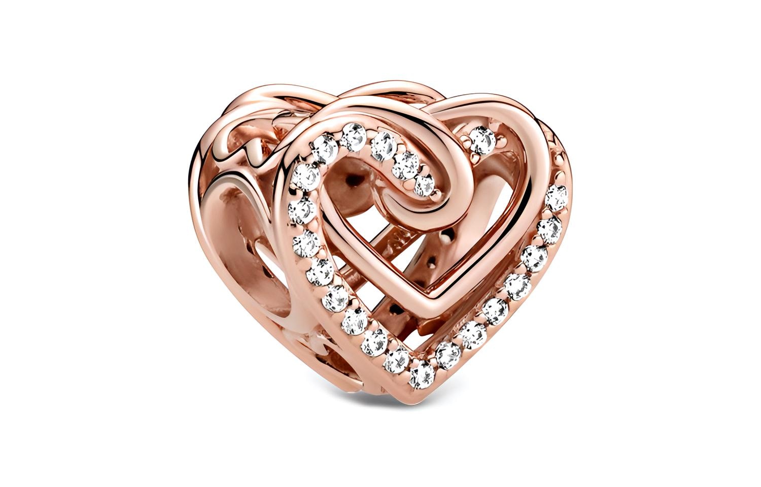 Pandora/潘多拉 Pandora Shining Entwined Hearts Charm Rose Gold