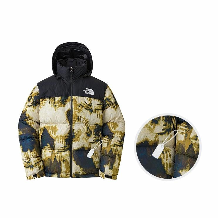 The North Face Hoodie Zip Jacket Men Midnight Gasoline Bleach Print Black