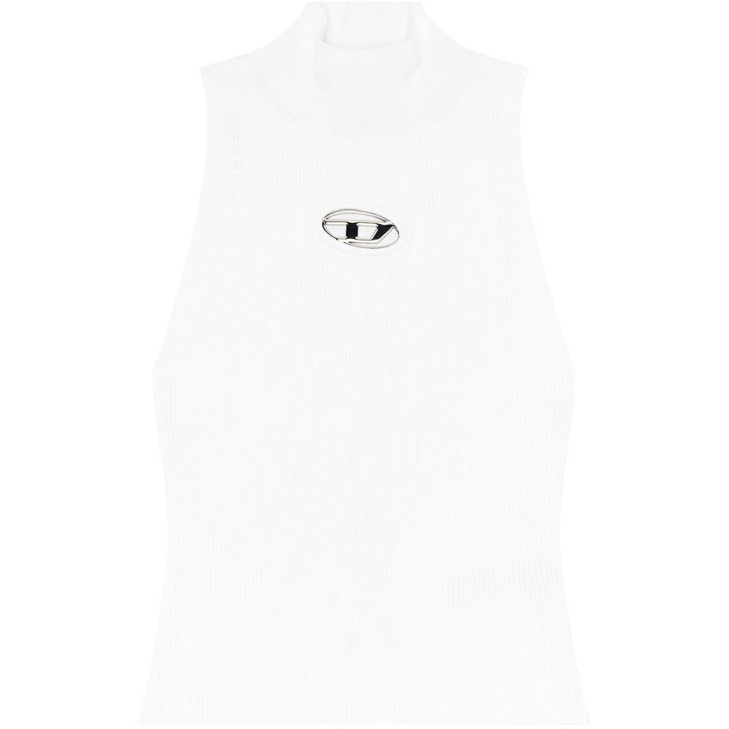 DIESEL SS24 Oval D Tank Top Optical White