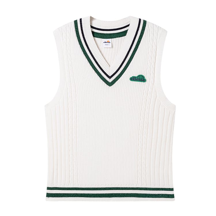 ellesse V-Neck Sleeveless Sweater Off-White