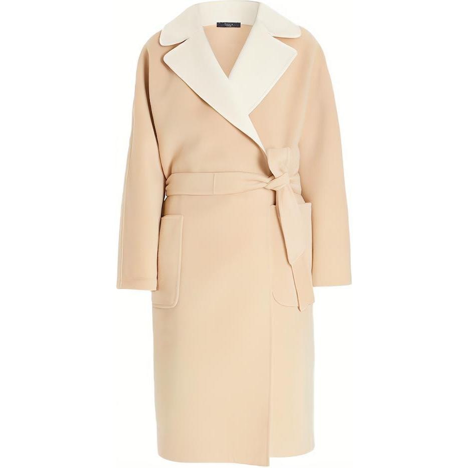 WEEKEND MaxMara MaxMara Logo Tie Double-Faced Coat Beige