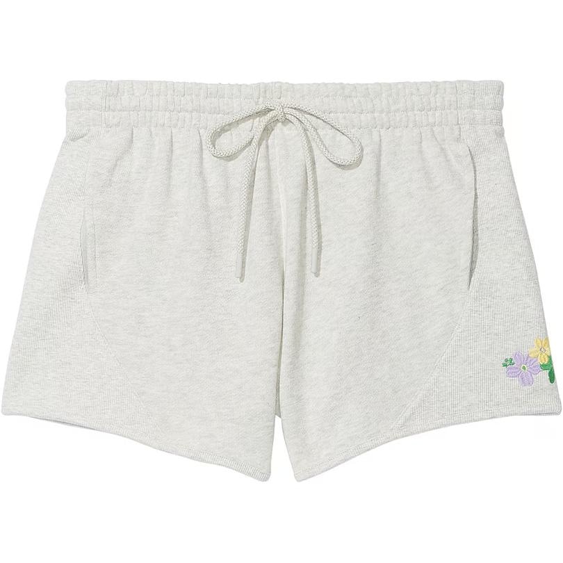 Victoria'S Secret PINK Ivy Fleece Shorts Stone Grey