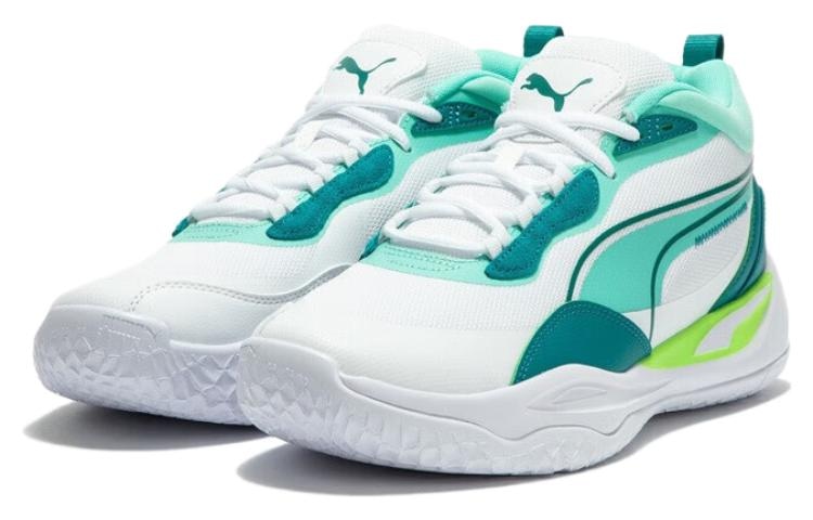 Puma Playmaker Pro Mid White Green — фото 6