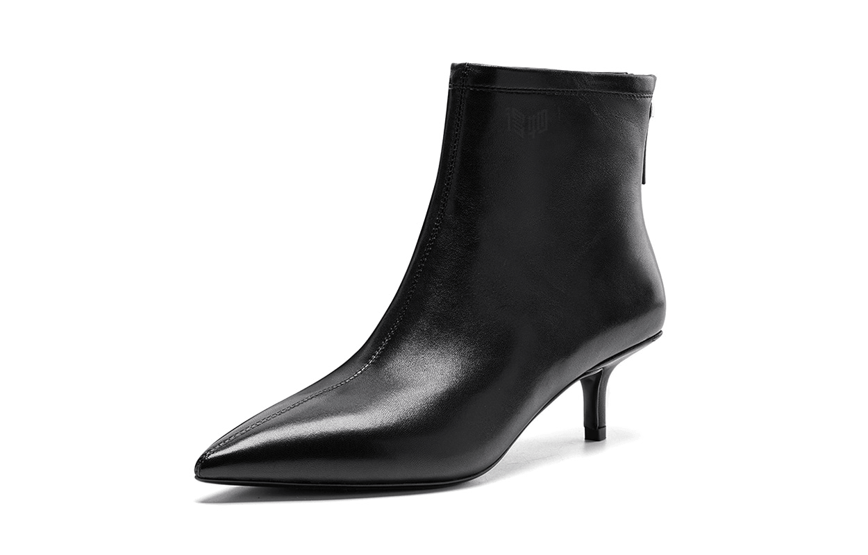 Nine West Leather Ankle Boots Black — фото 1